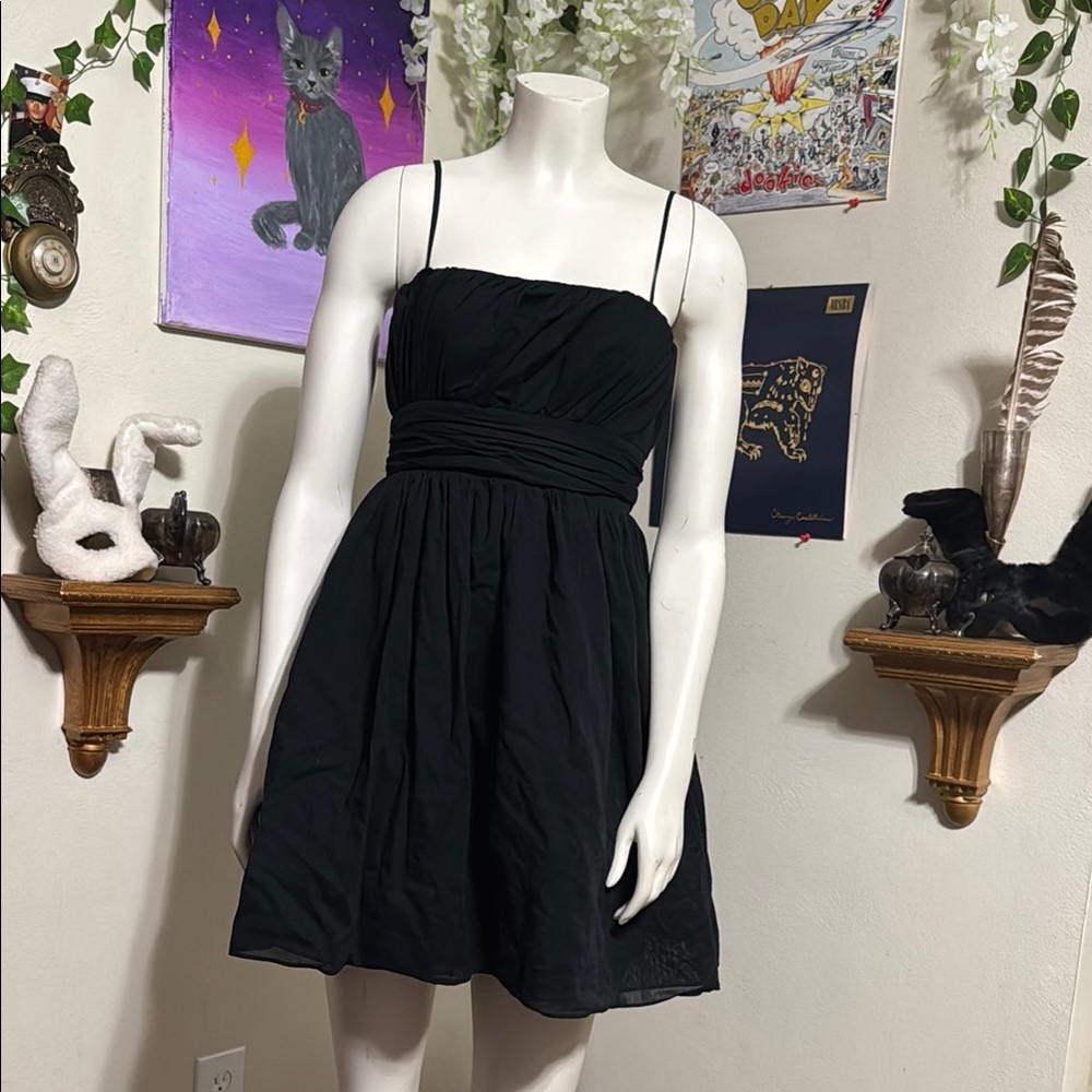 Black Mini Spaghetti Strap Cocktail Dress